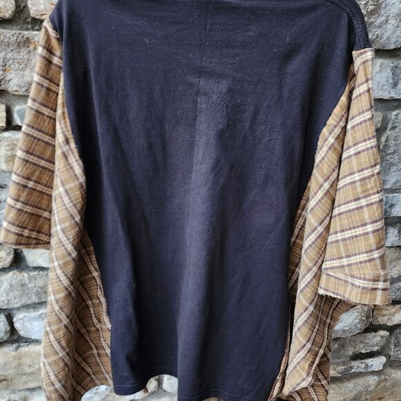 Johnny Cash Upcycled Flannel Box Tee - Picture 2 of 2